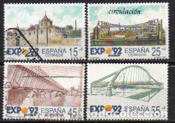 Sellos: EDIFIL 3100/3, EXPOSICION UNIVERSAL SEVILLA EXPO'92, USADO, SERIE COMPLETA