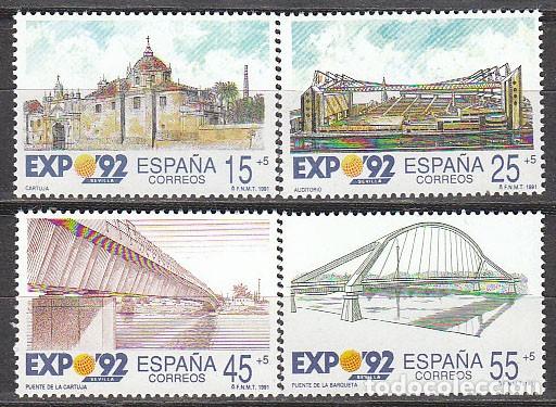 Sellos: EDIFIL 3100/3, EXPOSICION UNIVERSAL SEVILLA EXPO'92, NUEVO ***, SERIE COMPLETA