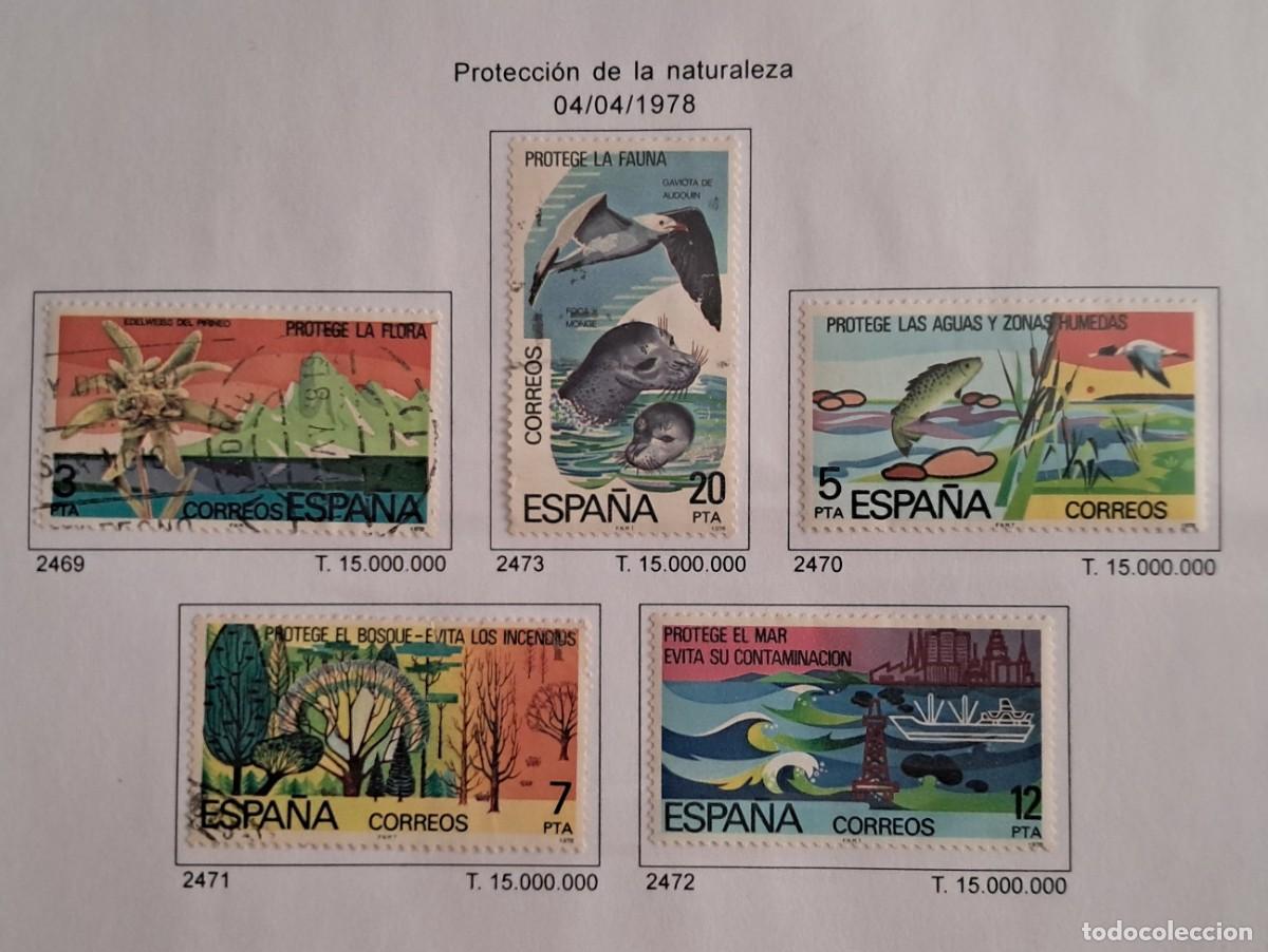 Sellos: serie completa de sellos de Espa&ntilde;a usados, protecci&oacute;n de la naturaleza, edifil 2469-2473, a&ntilde;o 1978.