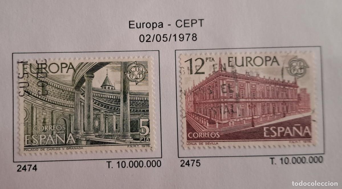 Sellos: serie completa de sellos de Espa&ntilde;a usados, Europa Cept, edifil 2474-2475, a&ntilde;o 1978.