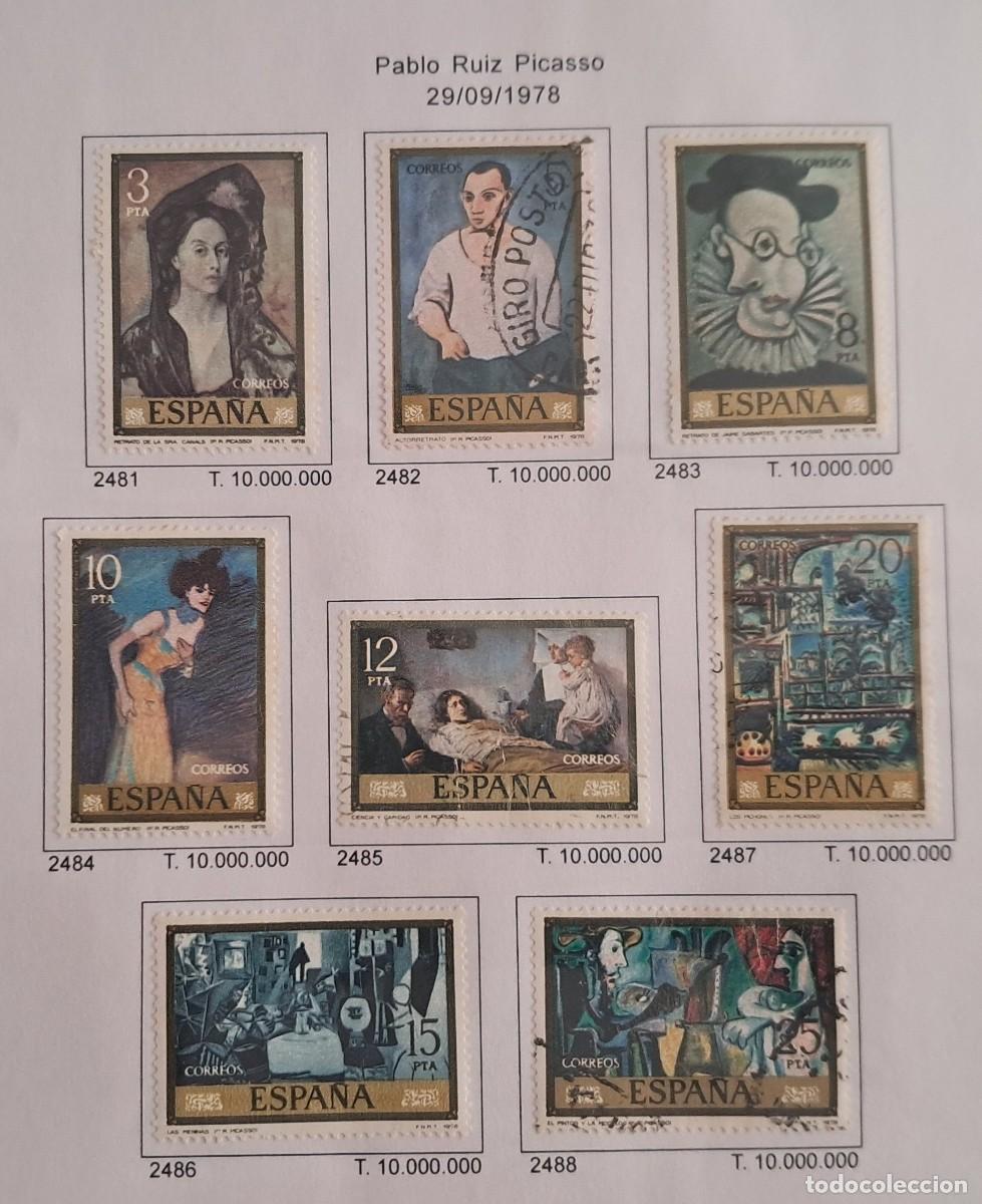 Sellos: serie completa de sellos de Espa&ntilde;a usados, pintura Pablo Ruiz Picasso, edifil 2481-2488, a&ntilde;o 1978.