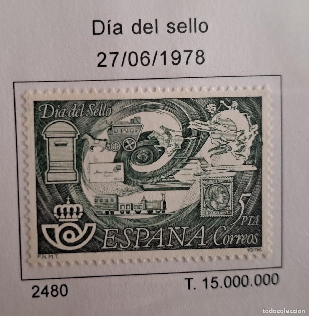 Sellos: sello de Espa&ntilde;a usado, d&iacute;a del sello, edifil 2480. a&ntilde;o 1978.