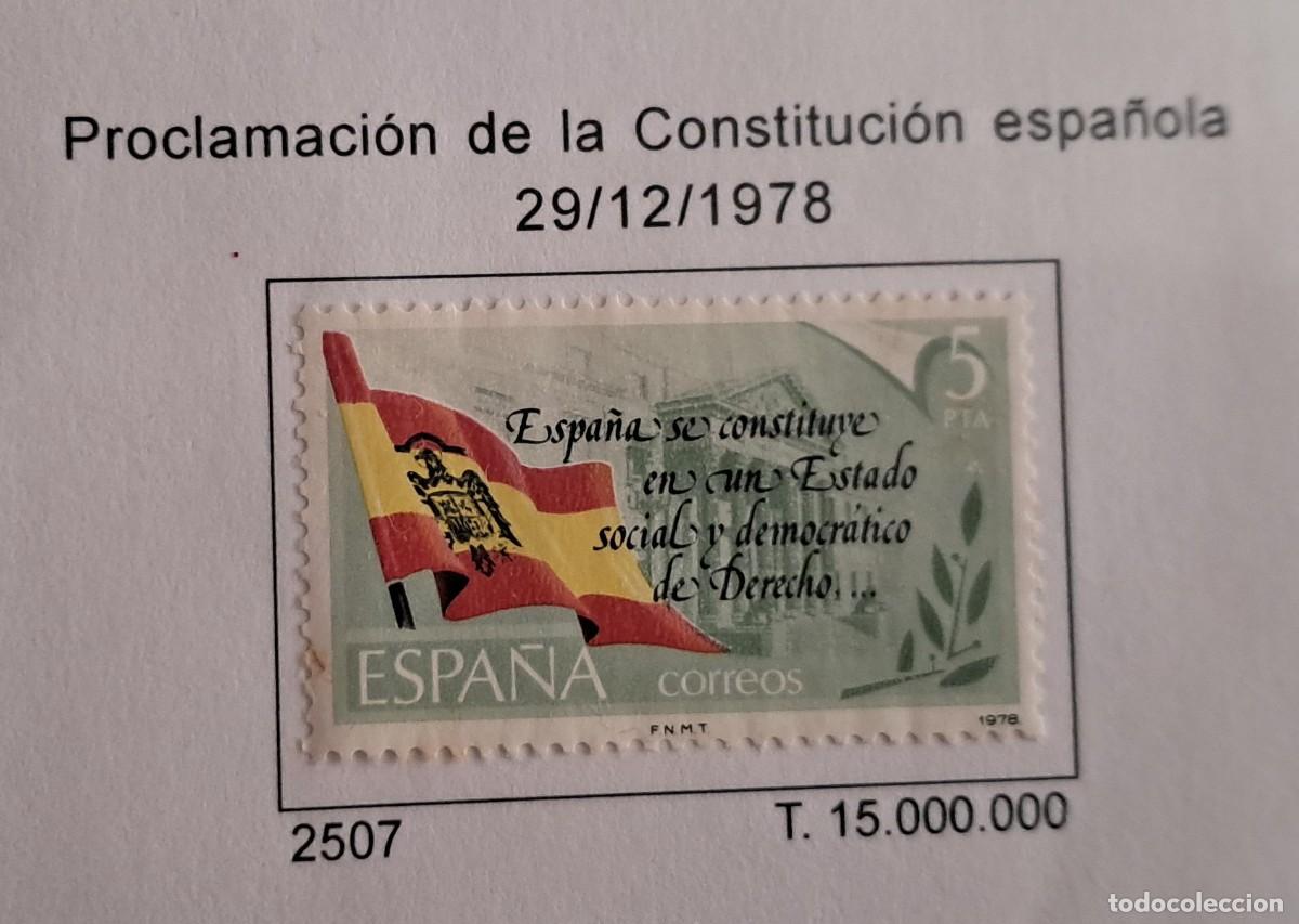 Sellos: sello de Espa&ntilde;a usado, proclamacion de la constituci&oacute;n espa&ntilde;ola, edifil 2507. a&ntilde;o 1978.