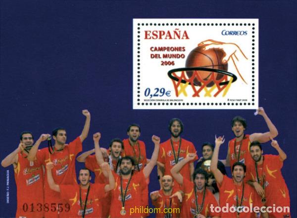 Sellos: 192400 MNH ESPA&Ntilde;A 2006 CAMPEONES DEL MUNDO DE BALONCESTO 2006