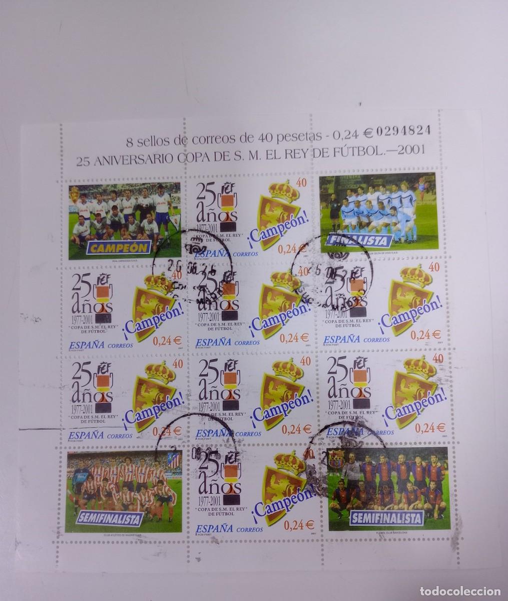 Sellos: Sello minipliego 2001 Aniversario Copa de S.M. el Rey de Futbol