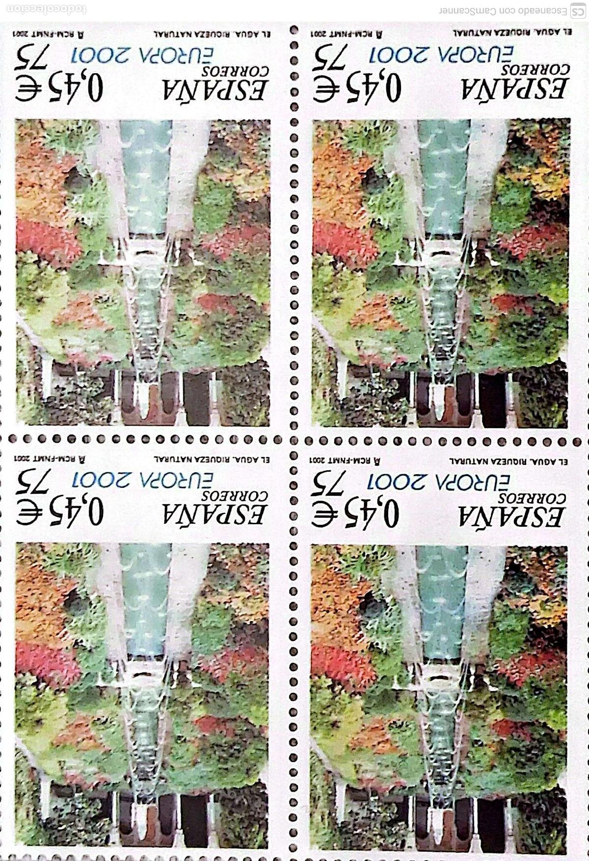 Sellos: Espa&ntilde;a. 3796 Europa-Cept: Patio de la Acequia (Granada), en bloque de cuatro. 2001. Sellos nuevos y