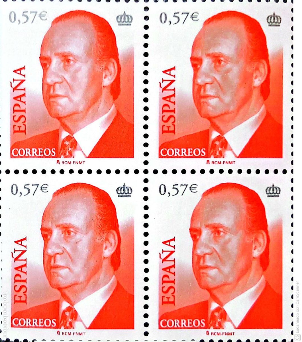 Sellos: Espa&ntilde;a. 4208 S. M. Don Juan Carlos I, en bloque de cuatro. 2006. Sellos nuevos y numeraci&oacute;n Edifil