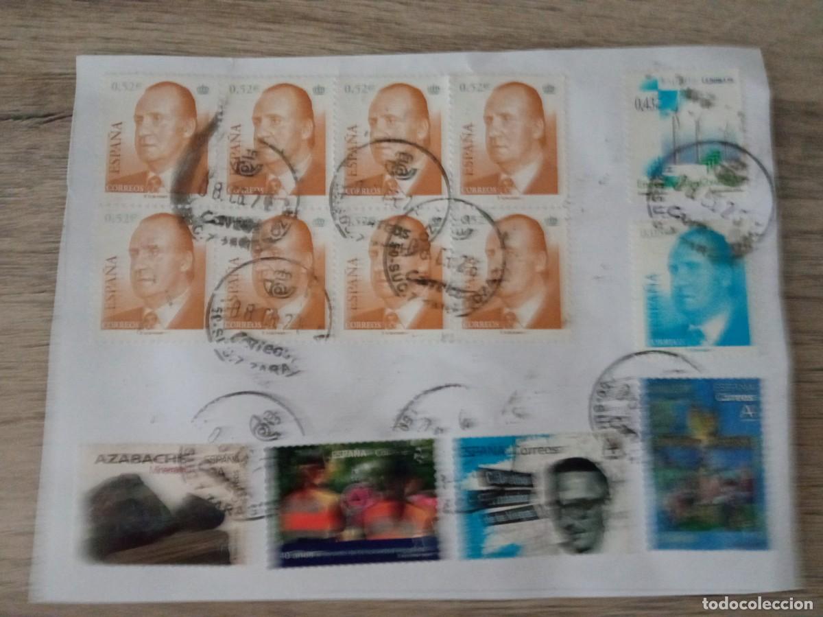 Sellos: 14 SELLOS ESPA&Ntilde;OLES PEGADOS Y MATASELLADOS