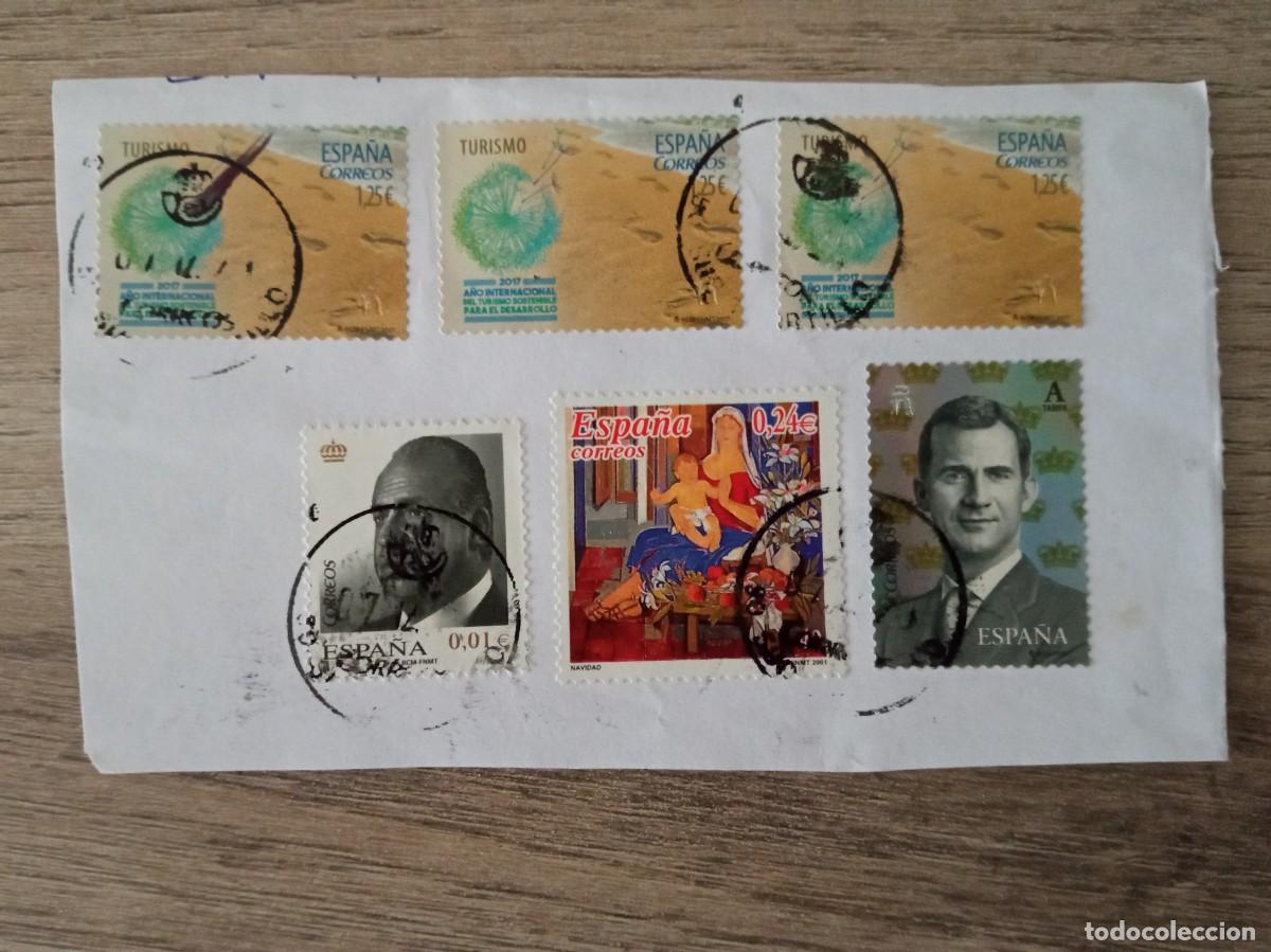 Sellos: 6 SELLOS ESPA&Ntilde;OLES PEGADOS Y MATASELLADOS