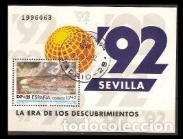 Sellos: ESPA&Ntilde;A 1992 - EXPO'92 SEVILLA - EDIFIL N&ordm; 3191 HOJITA usada