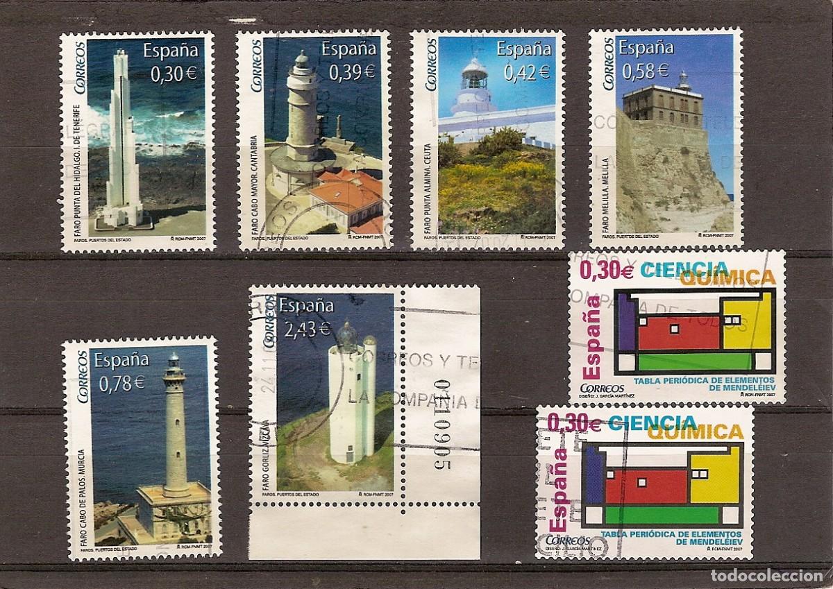 Sellos: ESPA&Ntilde;A A&Ntilde;O 2007 FAROS COMPLETA USADOS