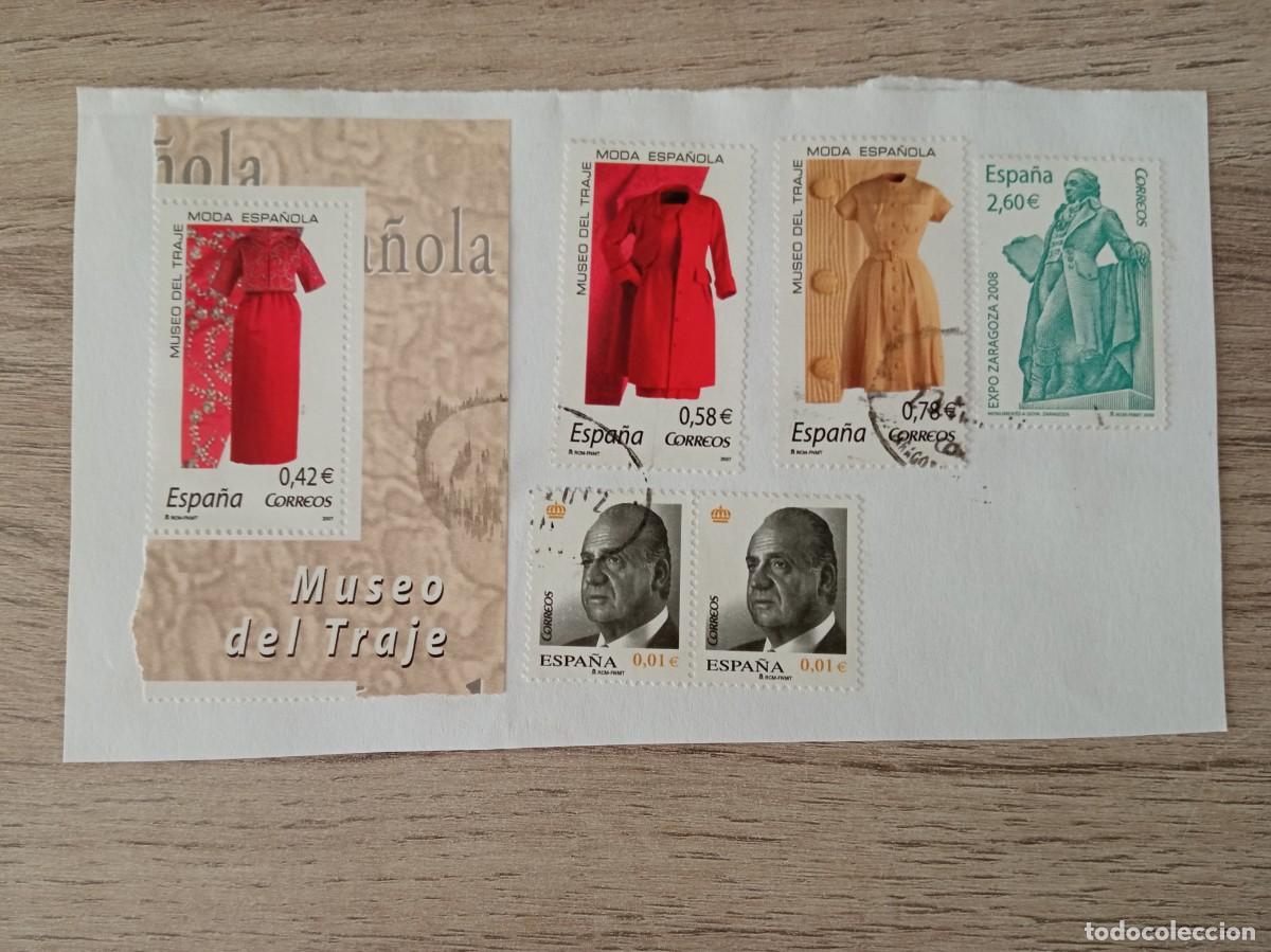 Sellos: 6 SELLOS ESPA&Ntilde;OLES PEGADOS Y MATASELLADOS