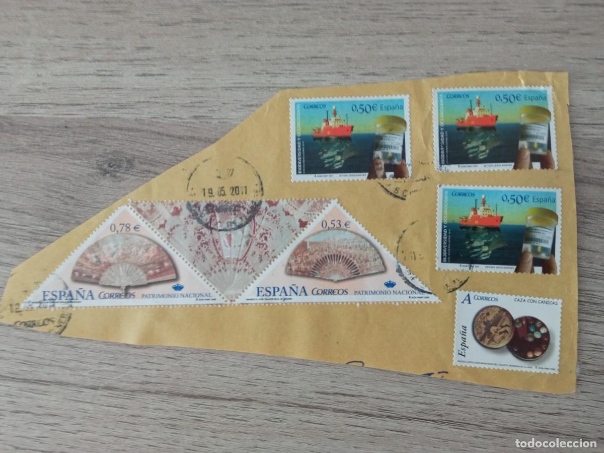 Sellos: 6 SELLOS ESPA&Ntilde;OLES PEGADOS Y MATASELLADOS