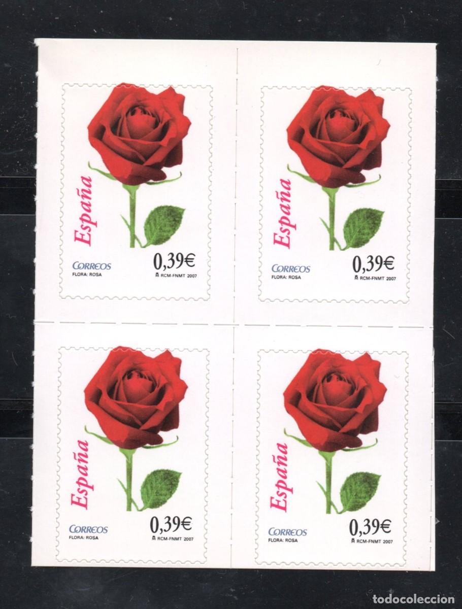 Sellos: EDIFIL 4306** BLOQUE DE 4 VARIEDAD EL CLAVEL FUERA DEL DENTADO