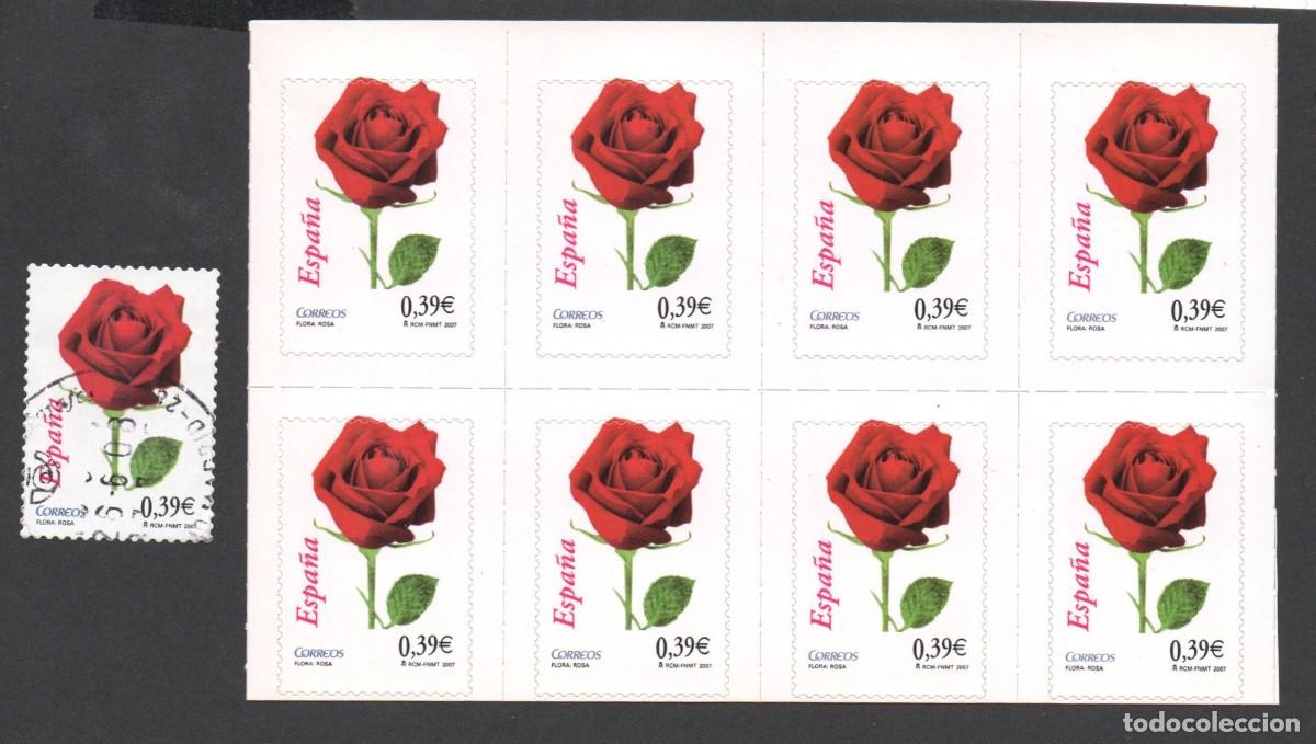 Sellos: EDIFIL 4306** BLOQUE DE 8 VARIEDAD EL CLAVEL FUERA DEL DENTADO