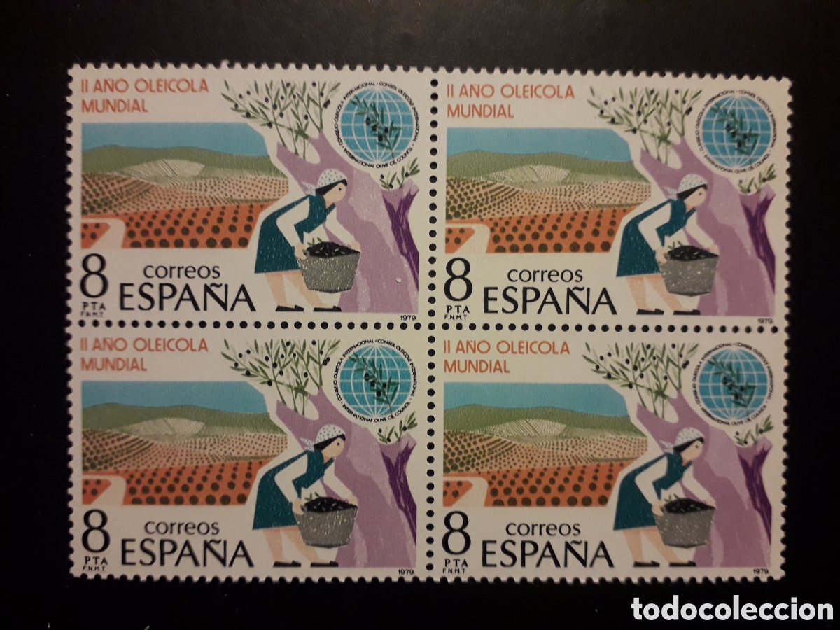 Sellos: ESPA&Ntilde;A EDIFIL 2557 BLOQUE DE 4 SERIE CTA NUEVA *** 1979 A&Ntilde;O OLE&Iacute;COLA, ACEITE PEDIDO M&Iacute;NIMO 3&euro;