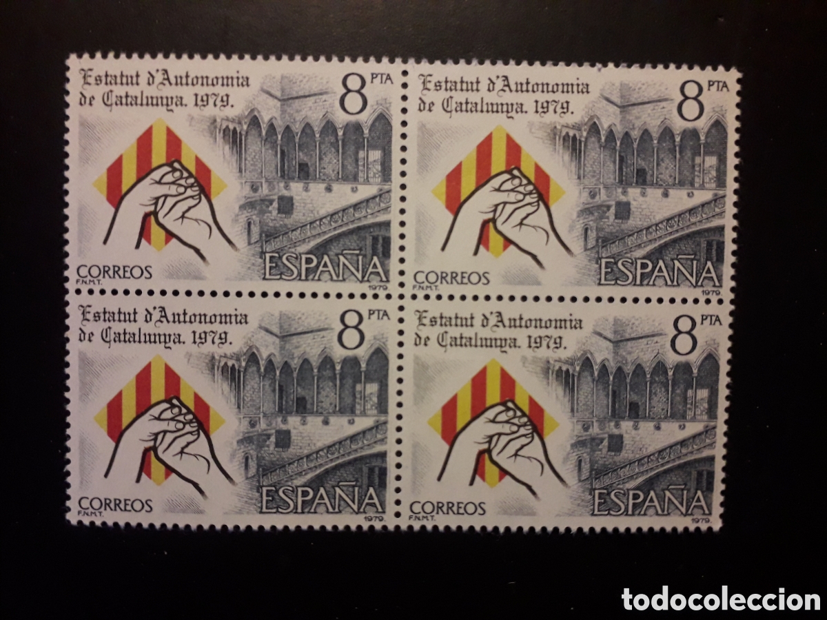 Sellos: ESPA&Ntilde;A EDIFIL 2546 BLOQUE DE 4 SERIE CTA NUEVA *** 1979 ESTATUT AUTONOMIA CATALUNYA PEDIDO M&Iacute;NIMO 3&euro;