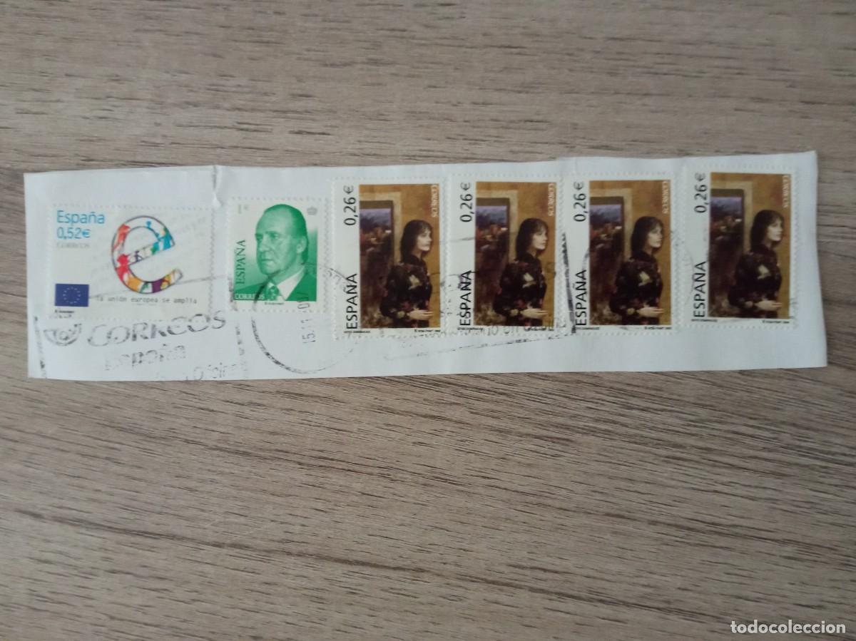 Sellos: 6 SELLOS ESPA&Ntilde;OLES PEGADOS Y MATASELLADOS