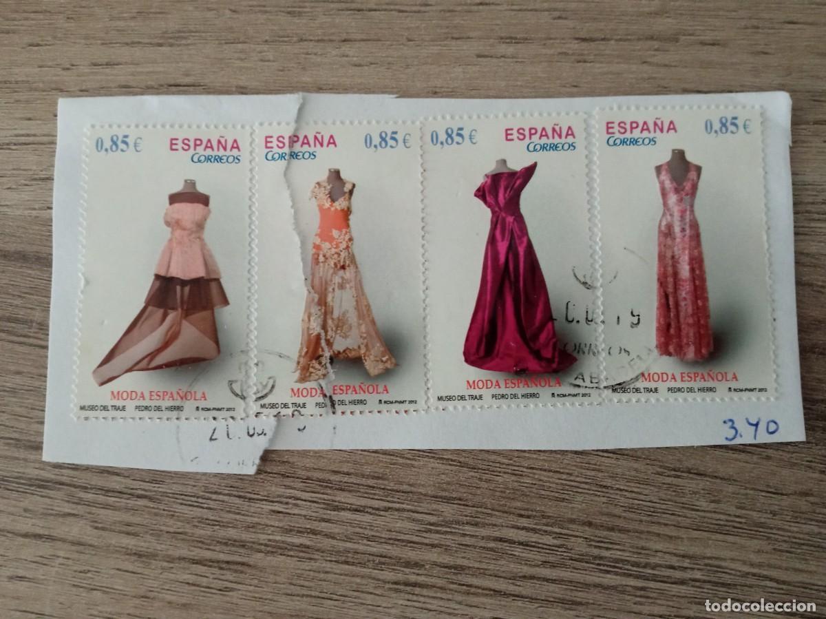 Sellos: 4 SELLOS ESPA&Ntilde;OLES, MODA ESPA&Ntilde;OLA, PEGADOS Y MATASELLADOS