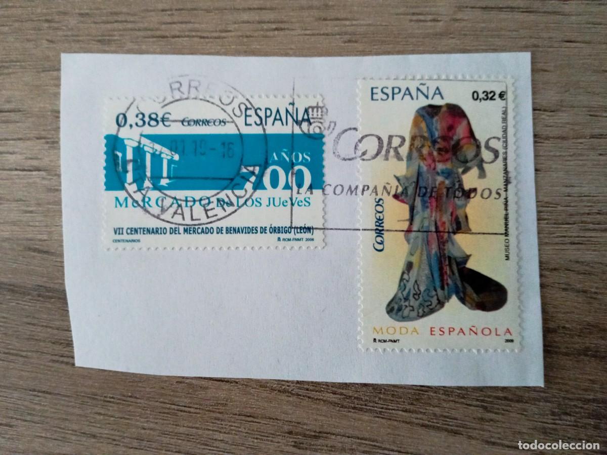 Sellos: 2 SELLOS ESPA&Ntilde;OLES PEGADOS Y MATASELLADOS