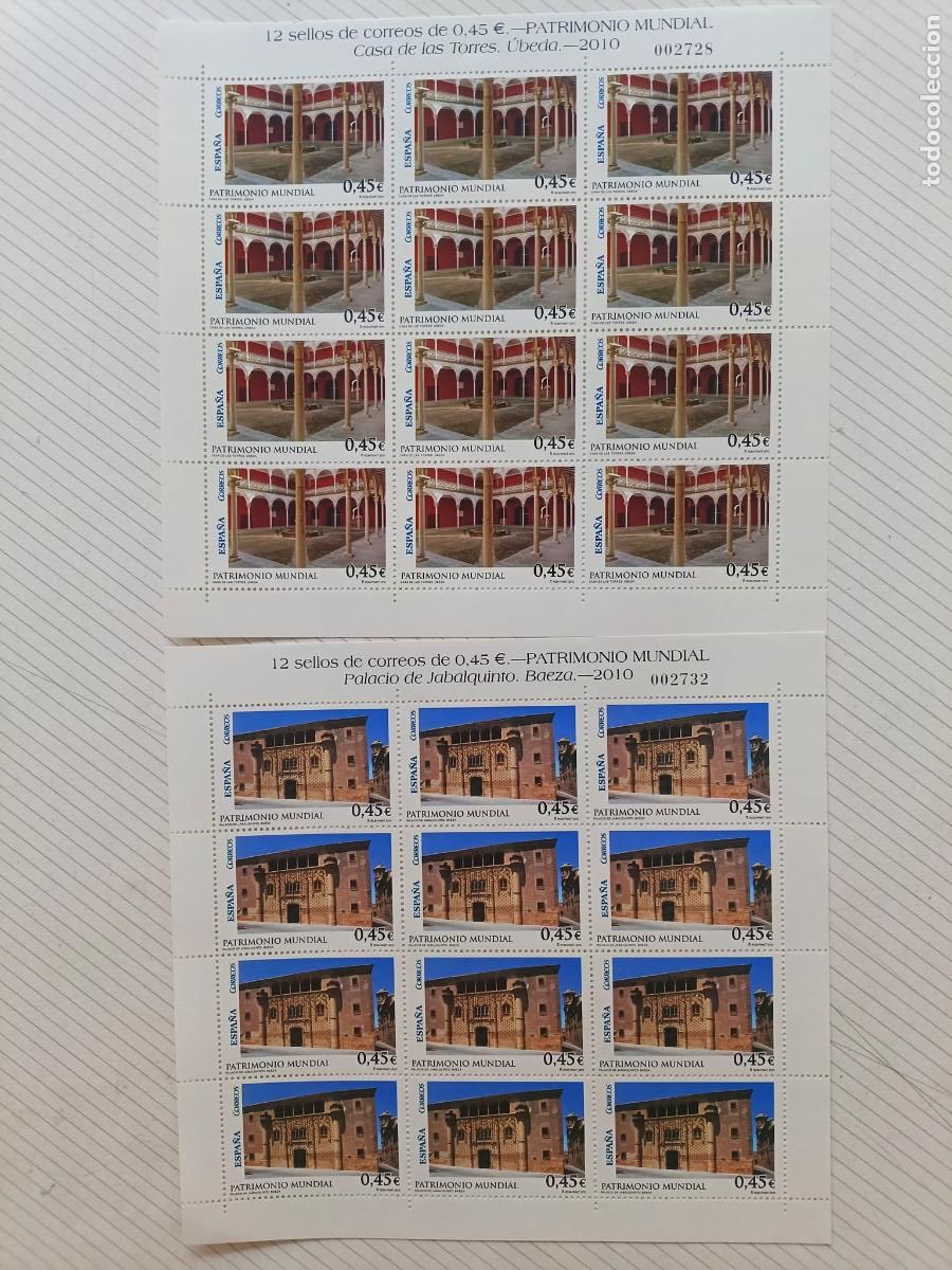 Sellos: ESPA&Ntilde;A 2010. MINIPLIEGOS UBEDA Y BAEZA . PATRIMONIO MUNDIAL DEL A&Ntilde;O 2010