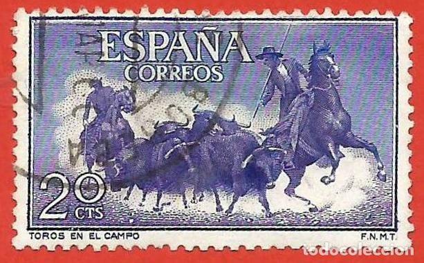Sellos: Espa&ntilde;a. 1960. Edifil # 1255. Tauromaquia. Toros en el campo
