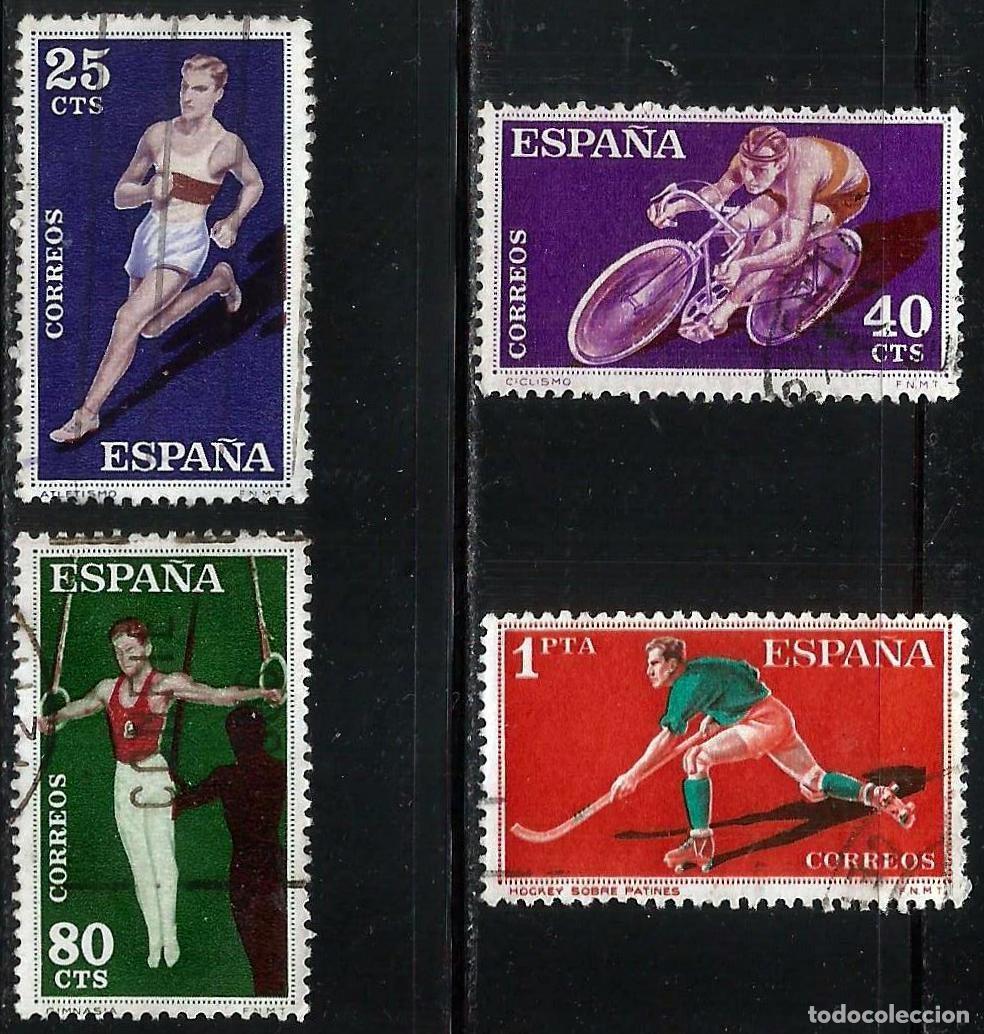 Sellos: Espa&ntilde;a. 1960. Lote de 4 sellos diferentes de Deportes