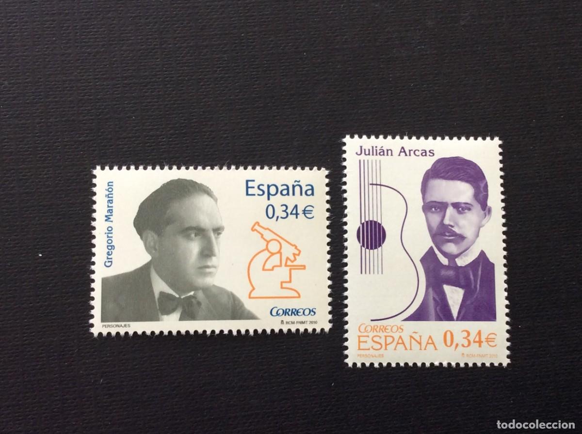 Sellos: ESPA&Ntilde;A N&ordm; EDIFIL 4572/3*** A&Ntilde;O 2010. PERRSONAJES. GREGORIO MARA&Ntilde;ON Y JULIAN ARCAS