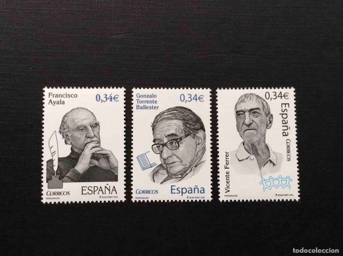 Sellos: ESPA&Ntilde;A N&ordm; EDIFIL 4598/0*** A&Ntilde;O 2010. PERRSONAJES.VICENTE FERRER,GONZALO TORRENTE BALLESTER, F. AYALA