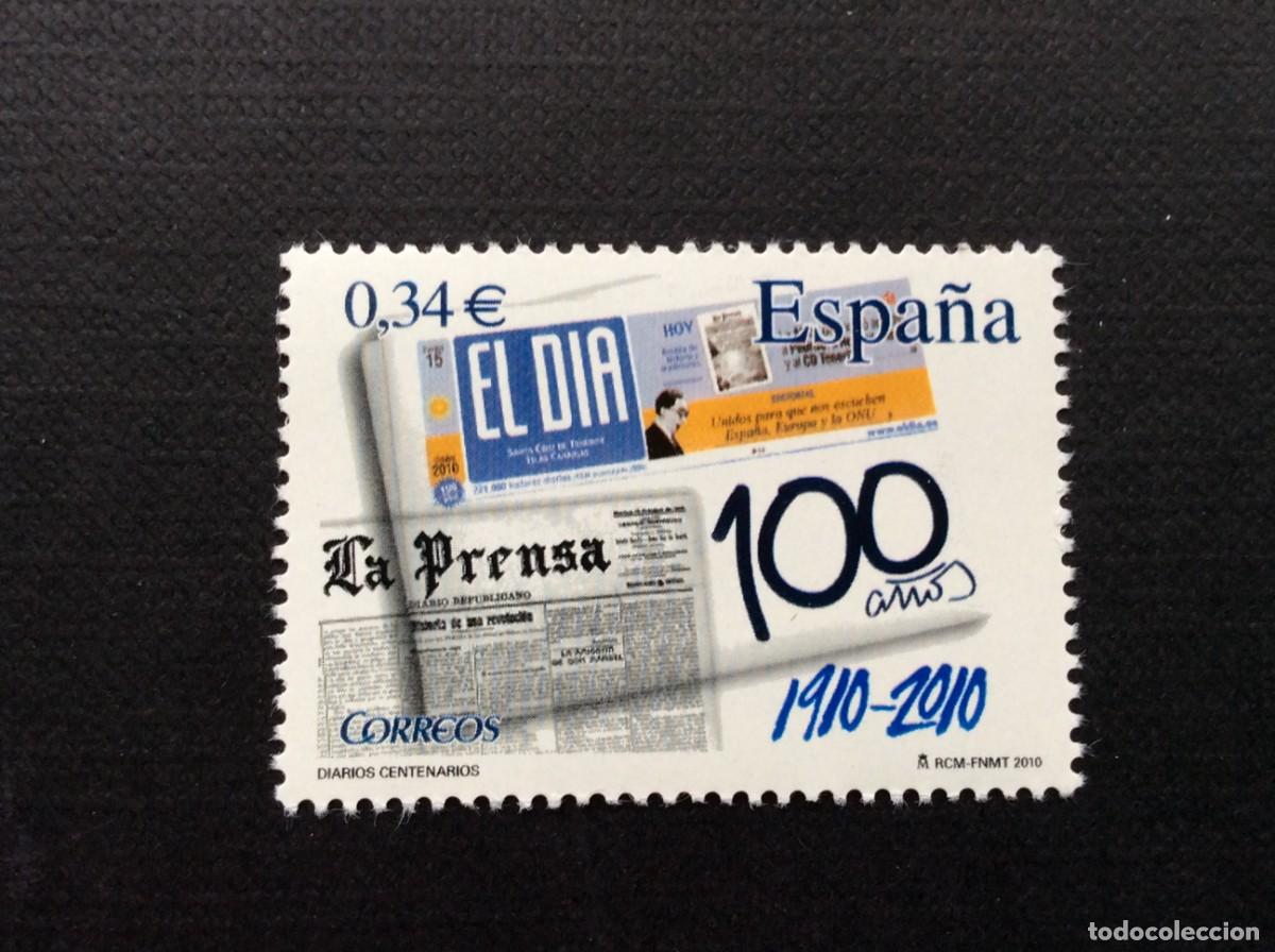 Sellos: ESPA&Ntilde;A N&ordm; EDIFIL 4604*** A&Ntilde;O 2010. DIAROS CENTENARIOS. EL DIA, DE SANTA CRUZ DE TENERIFE