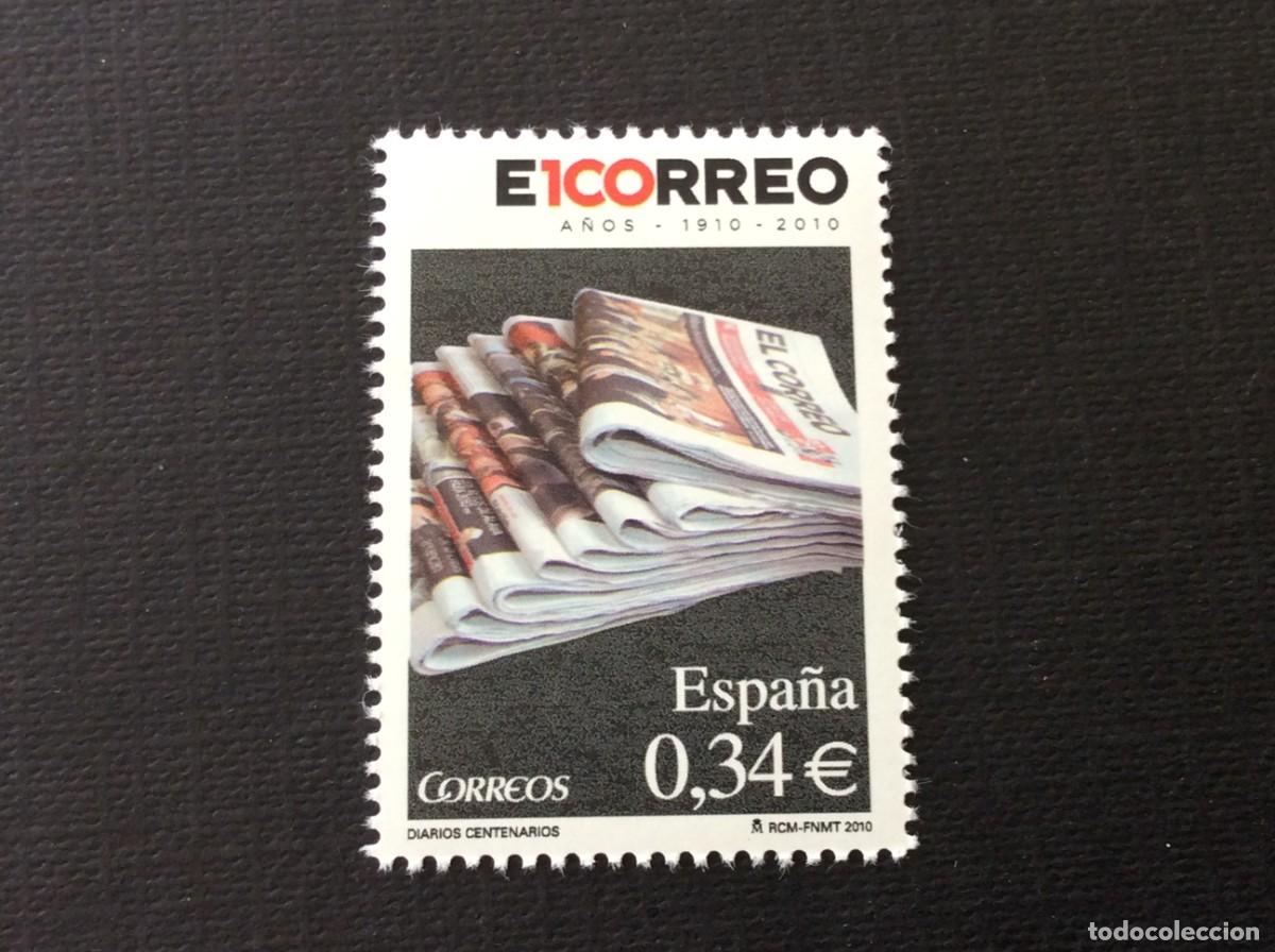 Sellos: ESPA&Ntilde;A N&ordm; EDIFIL 4562*** A&Ntilde;O 2010. DIARIOS CENTENARIOS. EL CORREO. BILBAO