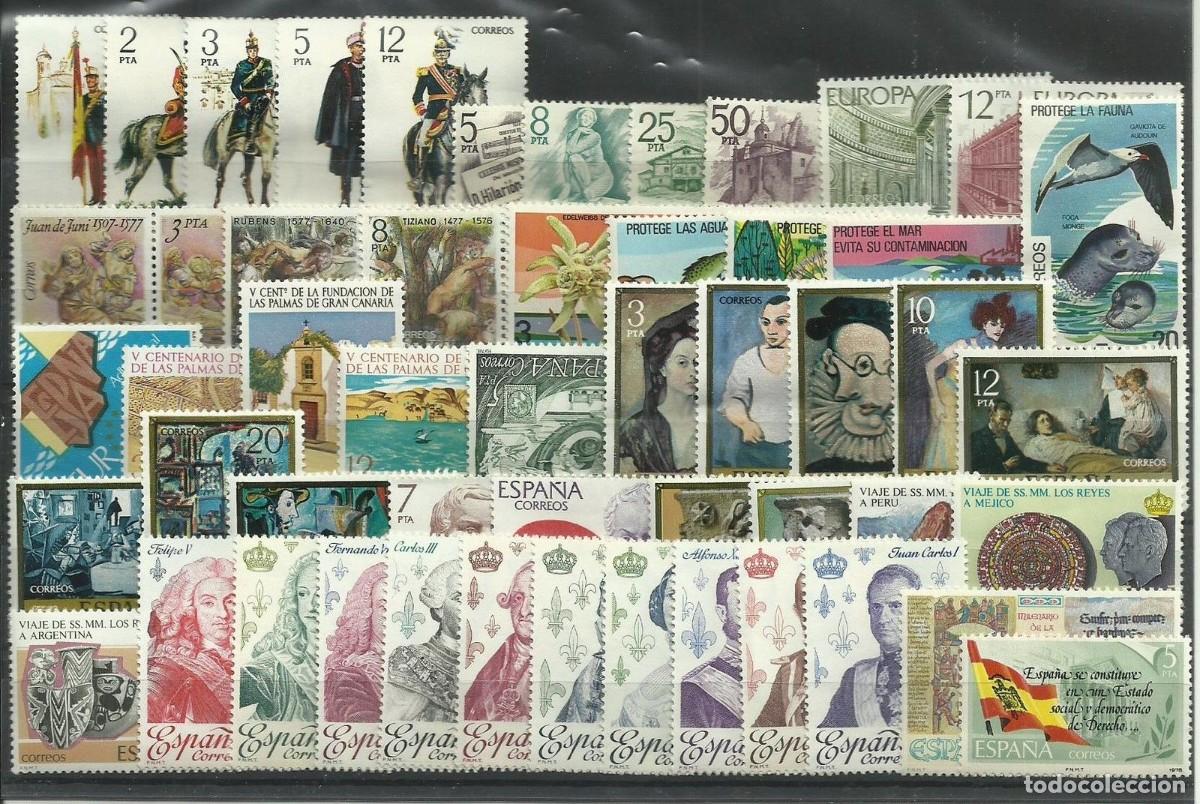 Sellos: Sellos Espa&ntilde;a a&ntilde;o 1978 completo en nuevo sin fijasello