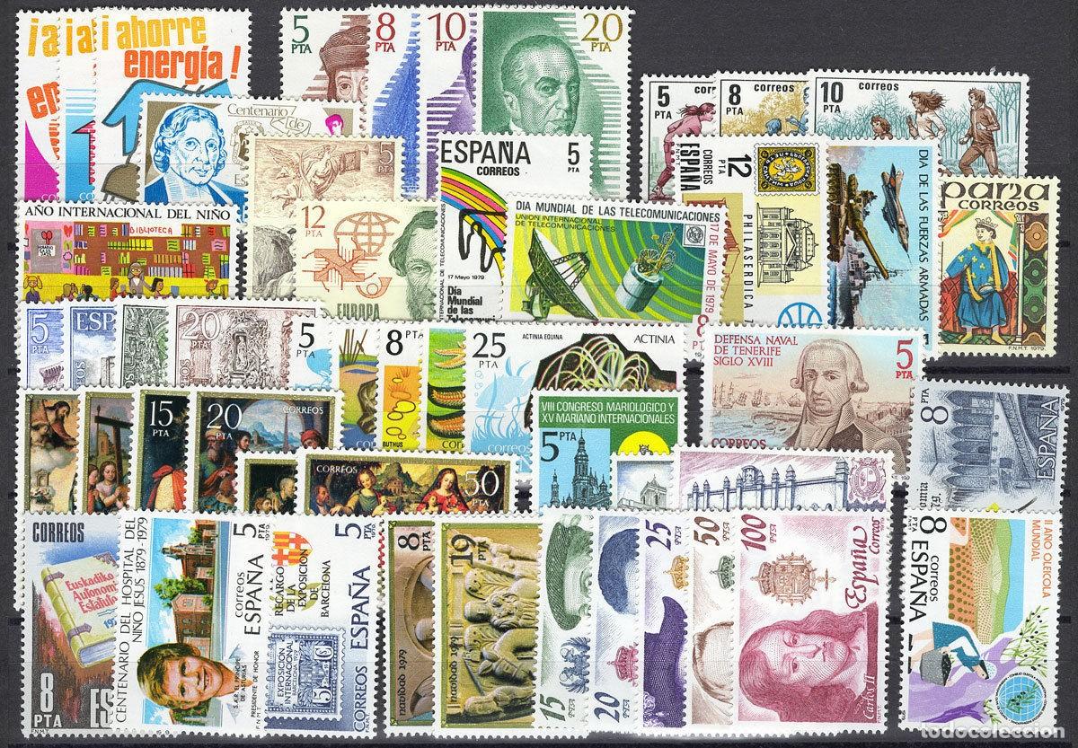 Sellos: Sellos Espa&ntilde;a a&ntilde;o 1979 completo en nuevo sin fijasello