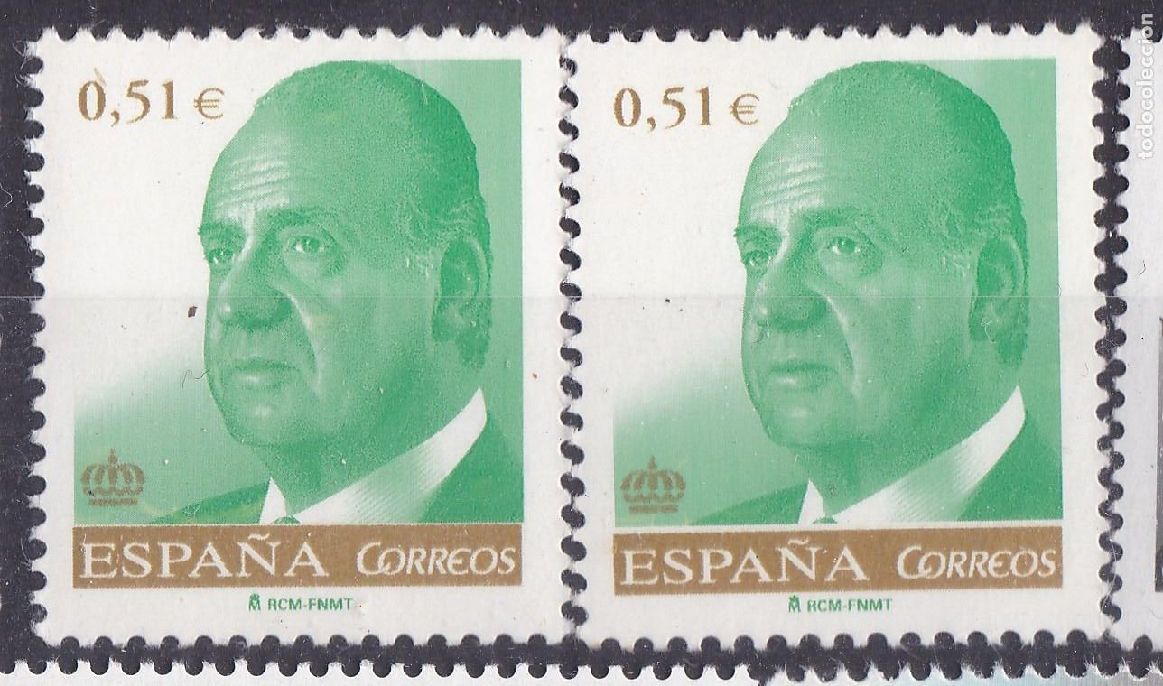 Sellos: SS7- JUAN CARLOS 0.51 . x 2 ** Sin Fijasellos . LUJO. VARIEDAD