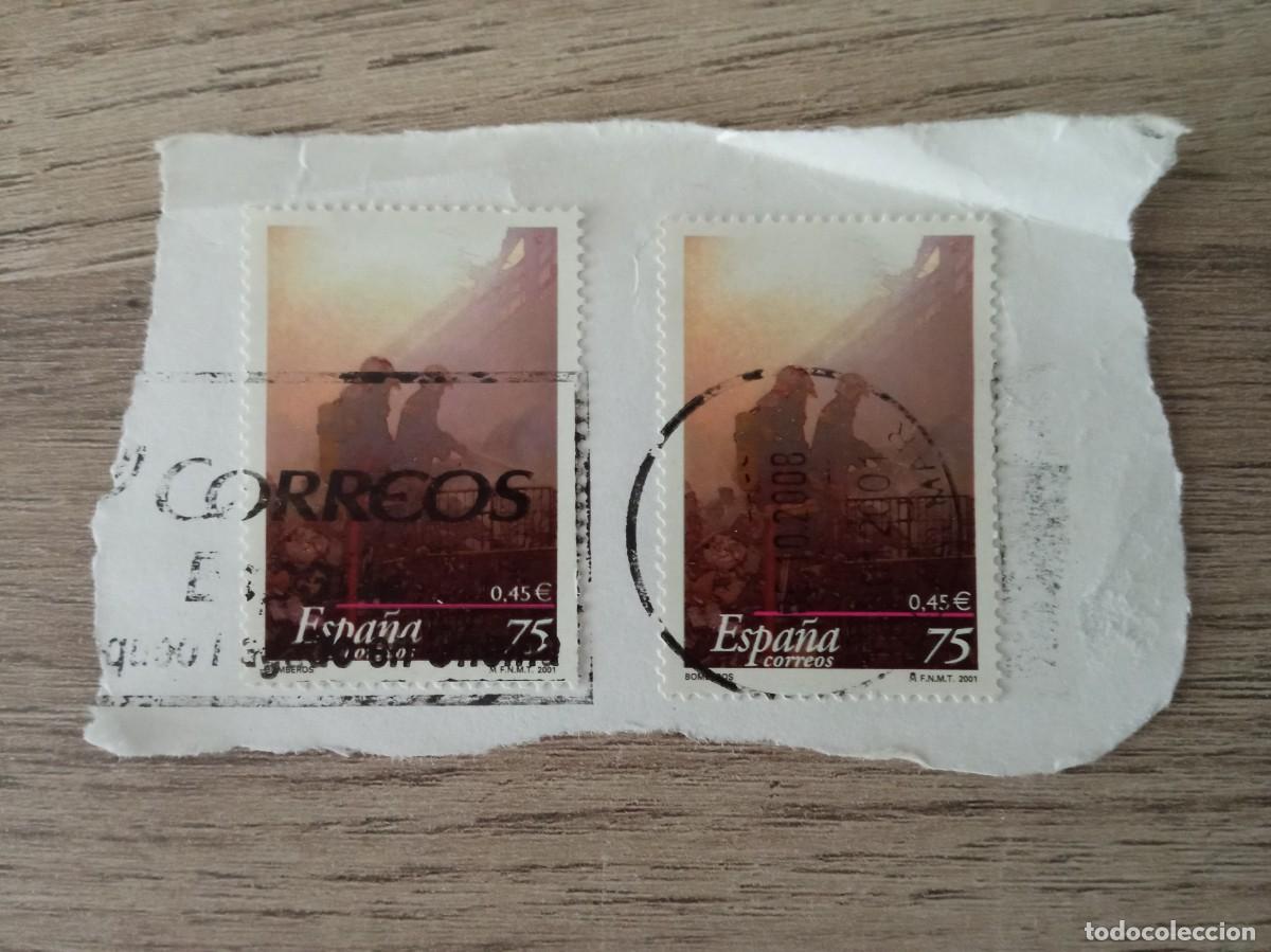 Sellos: 2 SELLOS ESPA&Ntilde;OLES PEGADOS Y MATASELLADOS