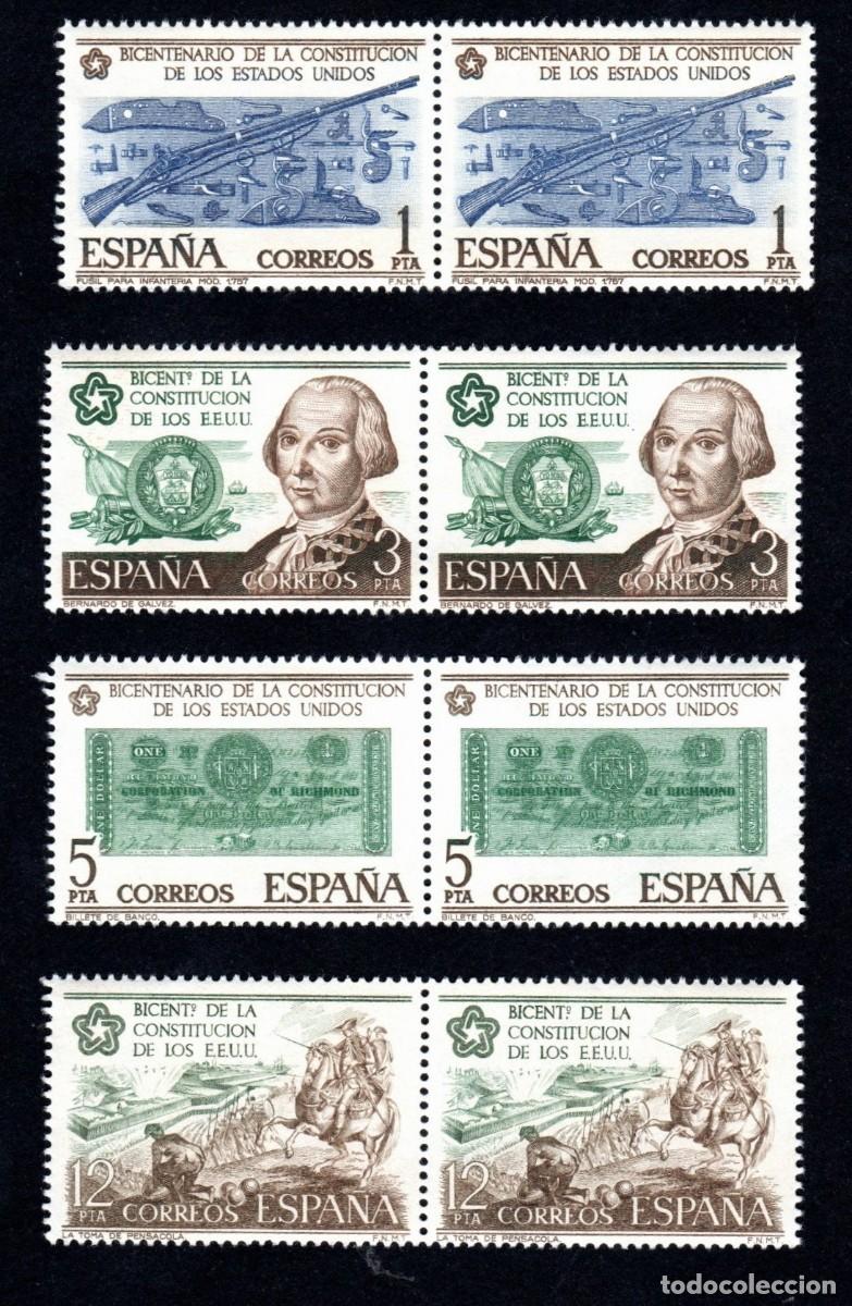 Sellos: Espa&ntilde;a. Bicentenario Ind. Estados Unidos. 1976. Edifil-2322-2325. Dos S. Completas. Nuevos