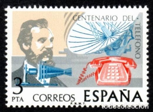 Sellos: Espa&ntilde;a. Centenario del Tel&eacute;fono 1976. Edifil-2311 S. Completa. Nuevos