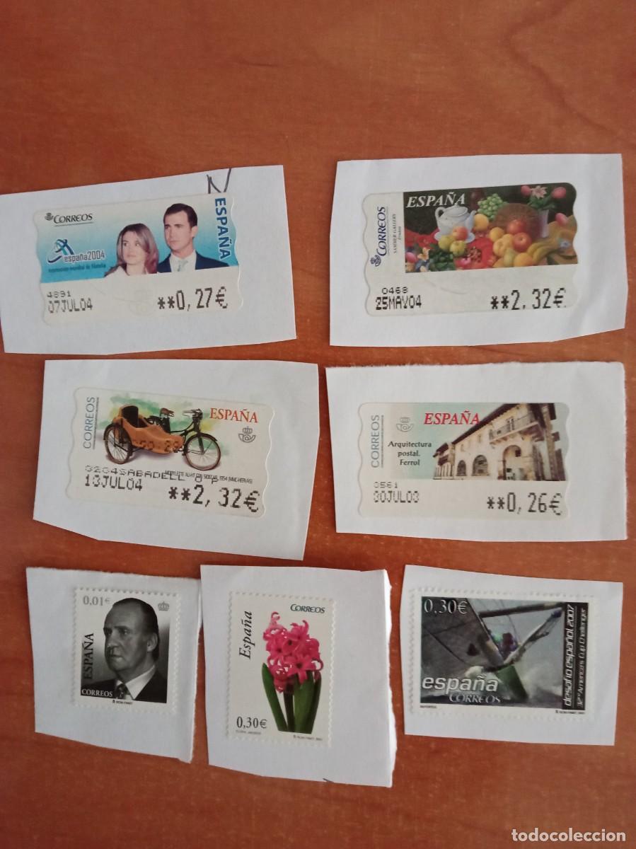 Stamps: 7 SELLOS ESPA&Ntilde;OLES, PEGADOS PERO PARECE QUE ESTAN SIN MATASELLAR