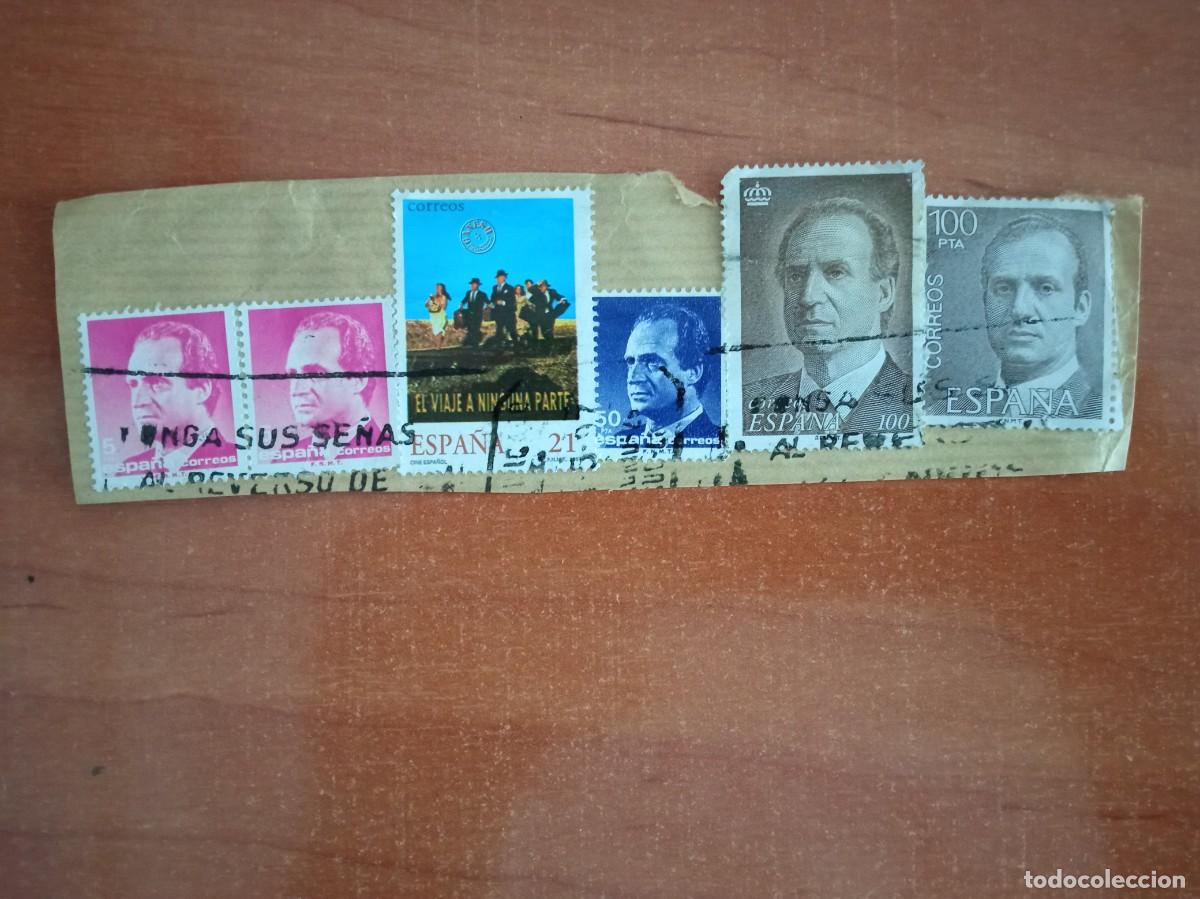 Sellos: 6 SELLOS ESPA&Ntilde;OLES PEGADOS Y MATASELLADOS