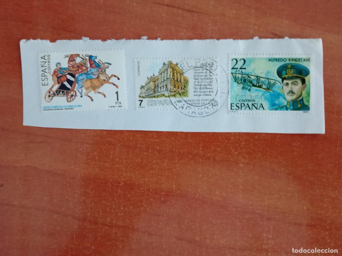 Sellos: 3 SELLOS ESPA&Ntilde;OLES PEGADOS Y MATASELLADOS
