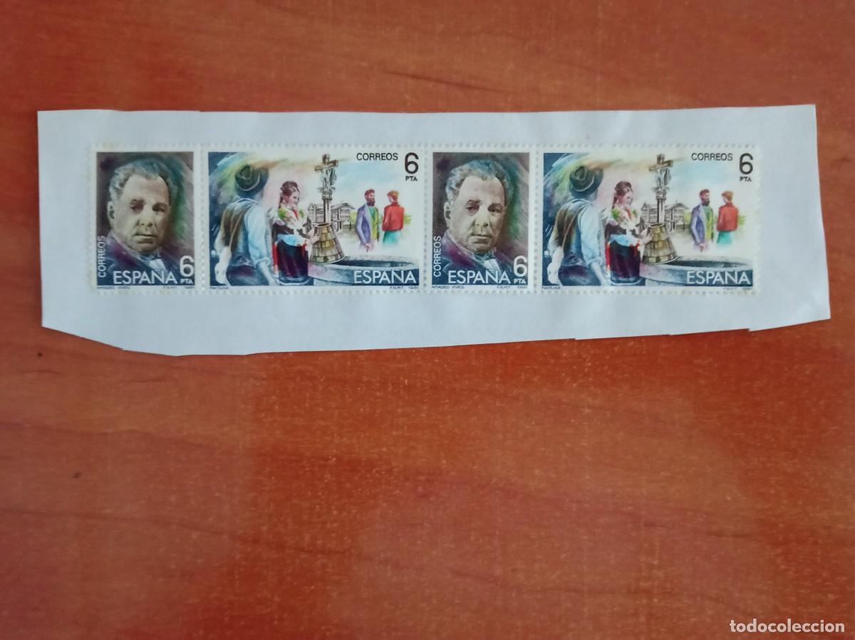 Sellos: 4 SELLOS ESPA&Ntilde;OLES, AMADEO VIVES, PEGADOS PERO SIN MATASELLAR