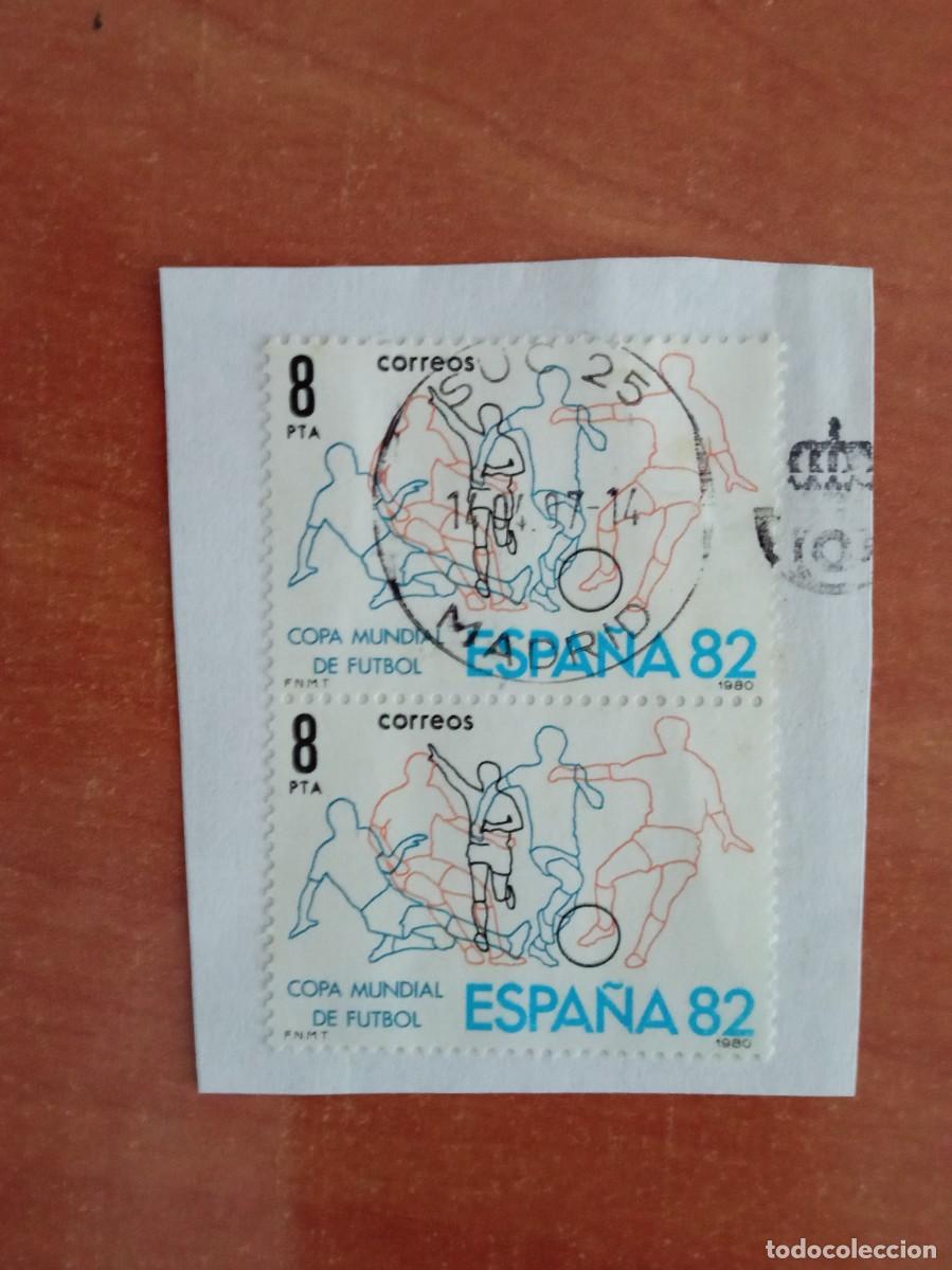 Sellos: 2 SELLOS ESPA&Ntilde;OLES PEGADOS Y MATASELLADOS