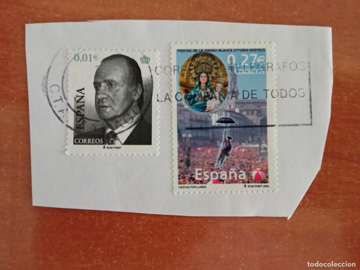Sellos: 2 SELLOS ESPA&Ntilde;OLES PEGADOS Y MATASELLADOS