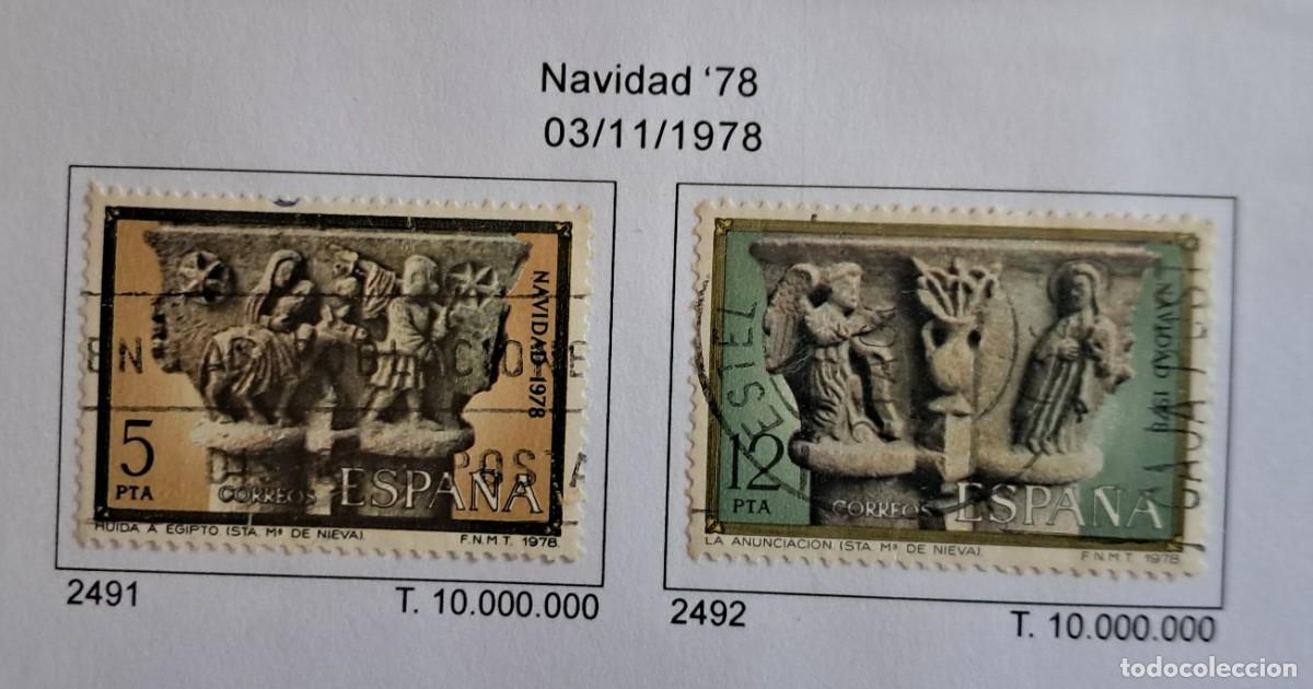 Sellos: serie completa sellos usados, navidad 78, edifil 2491-2492, a&ntilde;o 1978.