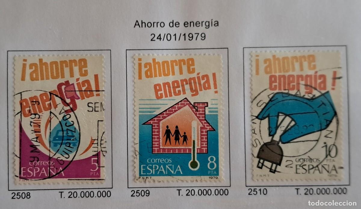 Sellos: serie completa sellos usados, ahorro de energ&iacute;a, edifil 2508-2510, a&ntilde;o 1979.