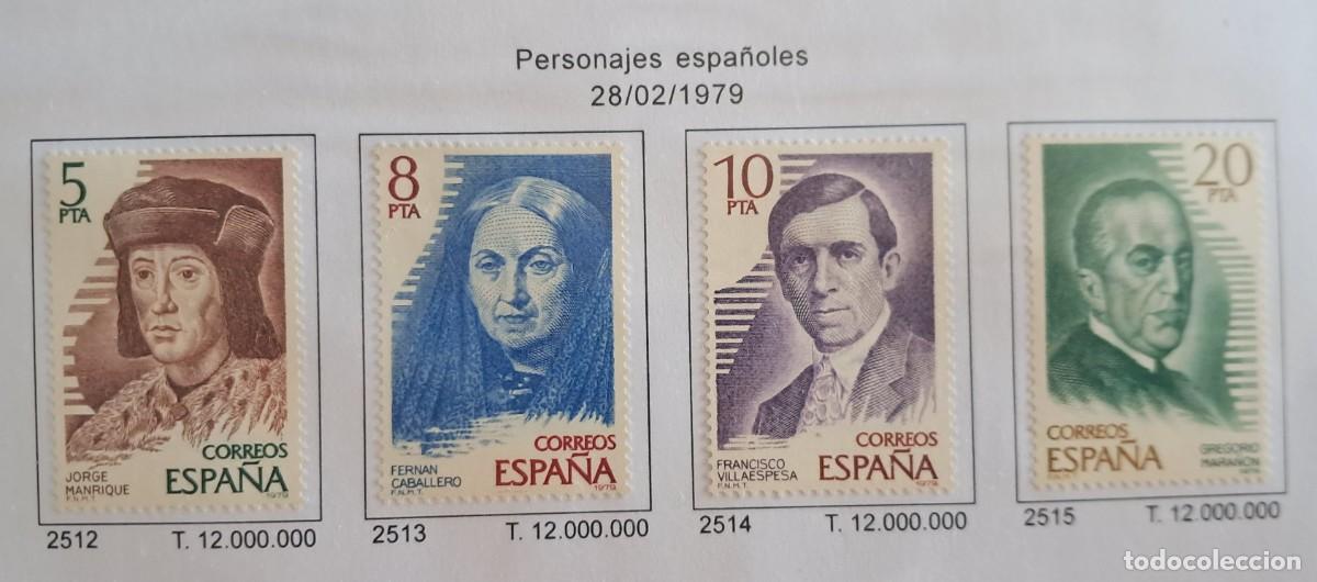 Sellos: serie completa sellos usados, personajes espa&ntilde;oles, edifil 2512-2515, a&ntilde;o 1979.