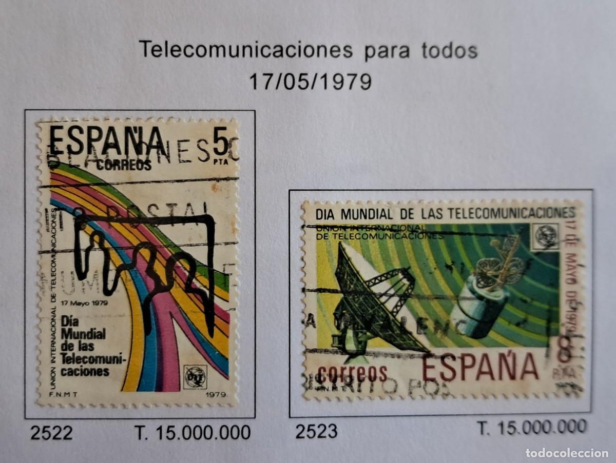 Sellos: serie completa sellos usados, telecomunicaciones para todos, edifil 2522-2523, a&ntilde;o 1979.