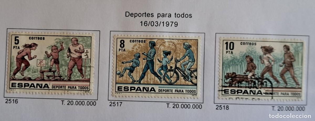 Sellos: serie completa sellos usados, deporte para todos, edifil 2516-2518, a&ntilde;o 1979.