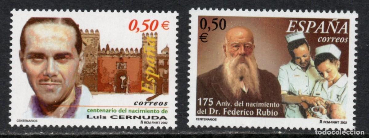 Sellos: SERIE NUEVA ESPA&Ntilde;A - CENTENARIOS A&Ntilde;O 2.002. EDIFIL 3894/95