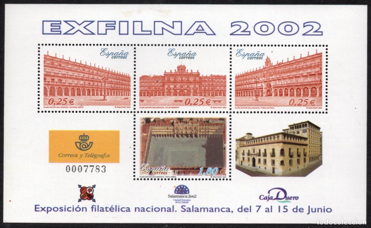 Sellos: SERIE NUEVA ESPA&Ntilde;A - EXFILNA 2002 EN HOJA BLOQUE.. EDIFIL 3906
